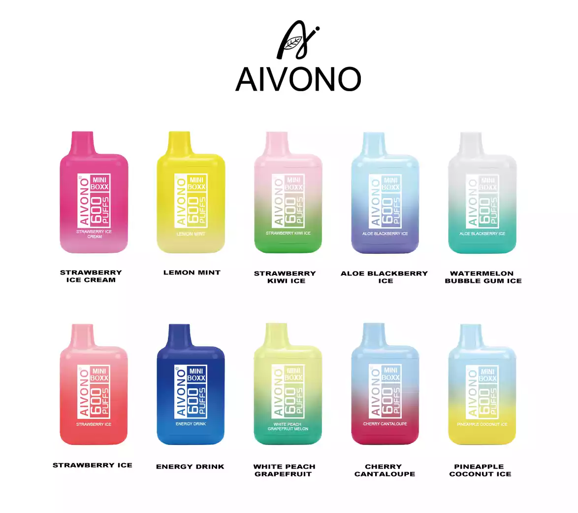 AIVONO Mini Boxx 600 Puffs 2ml 400mA Factory Direct Low Nicotine Vapes μιας χρήσης Πολλαπλές επιλογές γεύσης για μια φρέσκια εμπειρία (1)