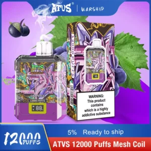 ATVS WARSHIP 12000 Puffs 650mah 5% Χαμηλή Nicotine Bulk Vapes μιας χρήσης Factory Direct with Flavor Variety (5)