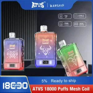 ATVS Warship 18000 Puffs 14ml 750mah 5% Ατμιστές μιας χρήσης χαμηλής νικοτίνης απευθείας από το εργοστάσιο για χονδρική πώληση με ποικιλία γεύσεων (7)