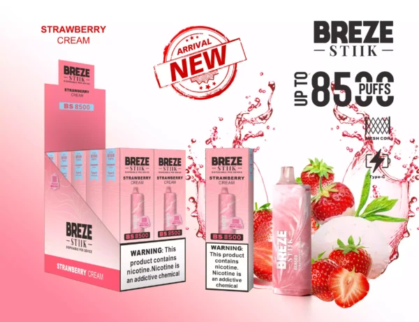 BREZE STIIK BS 8500 Puffs Velkoobchodní jednorázový výrobní zdroj více příchutí (10)