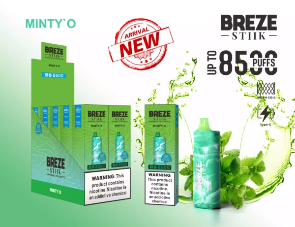 BREZE STIIK BS 8500 Puffs Velkoobchodní jednorázový výrobní zdroj více příchutí (6)