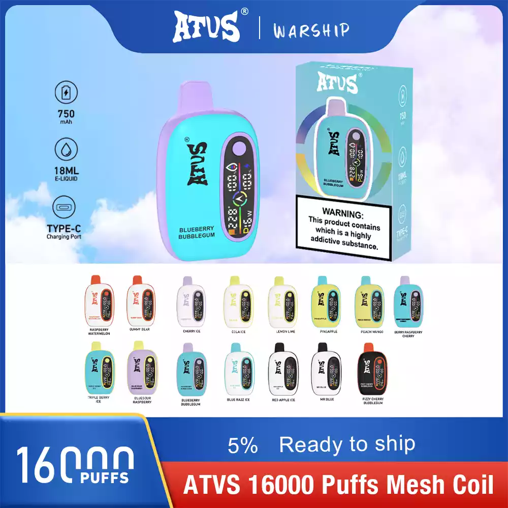 Descubra os Vapes descartáveis ​​de nicotina ATVS 16000 Puffs 750mah 2% 5%Low do fornecimento direto da fábrica em massa com uma variedade de opções de sabores (11)