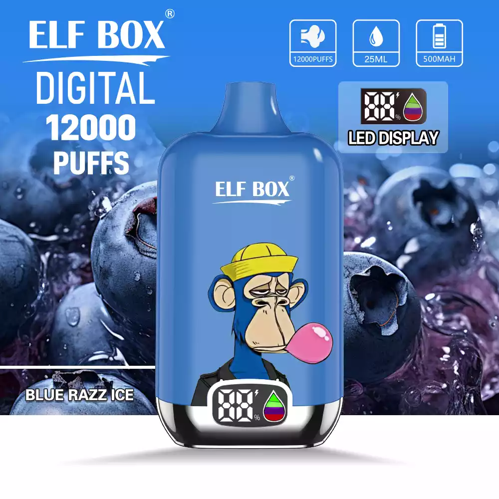 ELF BOX Digital 12000 Puffs 500mah Tipo-C Vapes descartáveis ​​de atacado de fábrica com baixo teor de nicotina Variedade de opções de sabores (11)