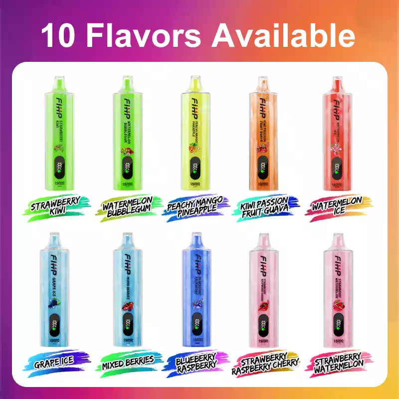 FIHP Shisha Hookah 15000 Puffs 650mah Type-C 0.6%Low Nicotine Factory Bulk Wholesale Explore Flavor Variety (3)