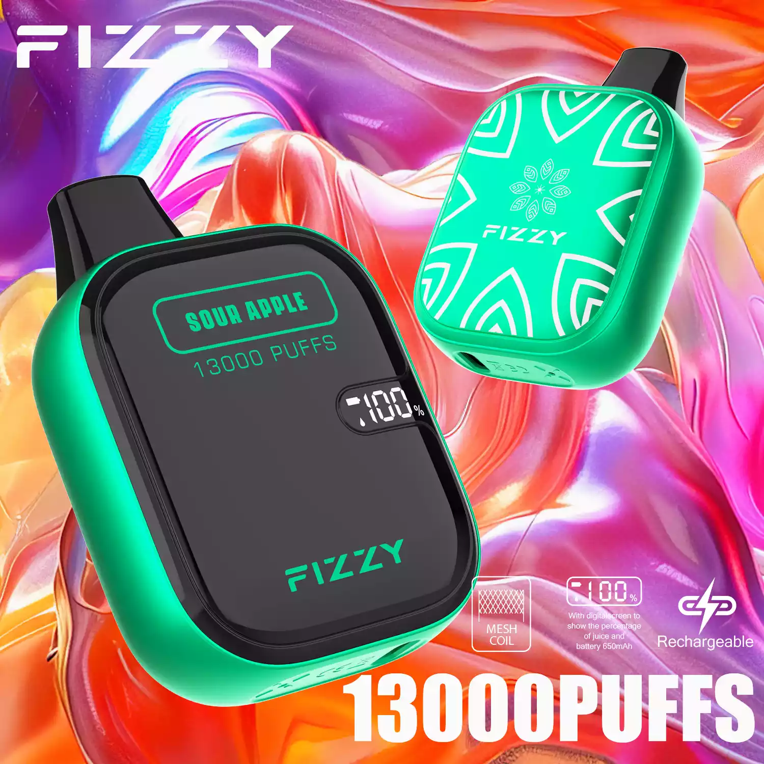 Fizzy Boom 13000 Puffs 21ML 650mAh Vapes μιας χρήσης Ευρεία γκάμα γεύσης Διαθέσιμο για μαζική αγορά από το εργοστάσιο πηγής (9)