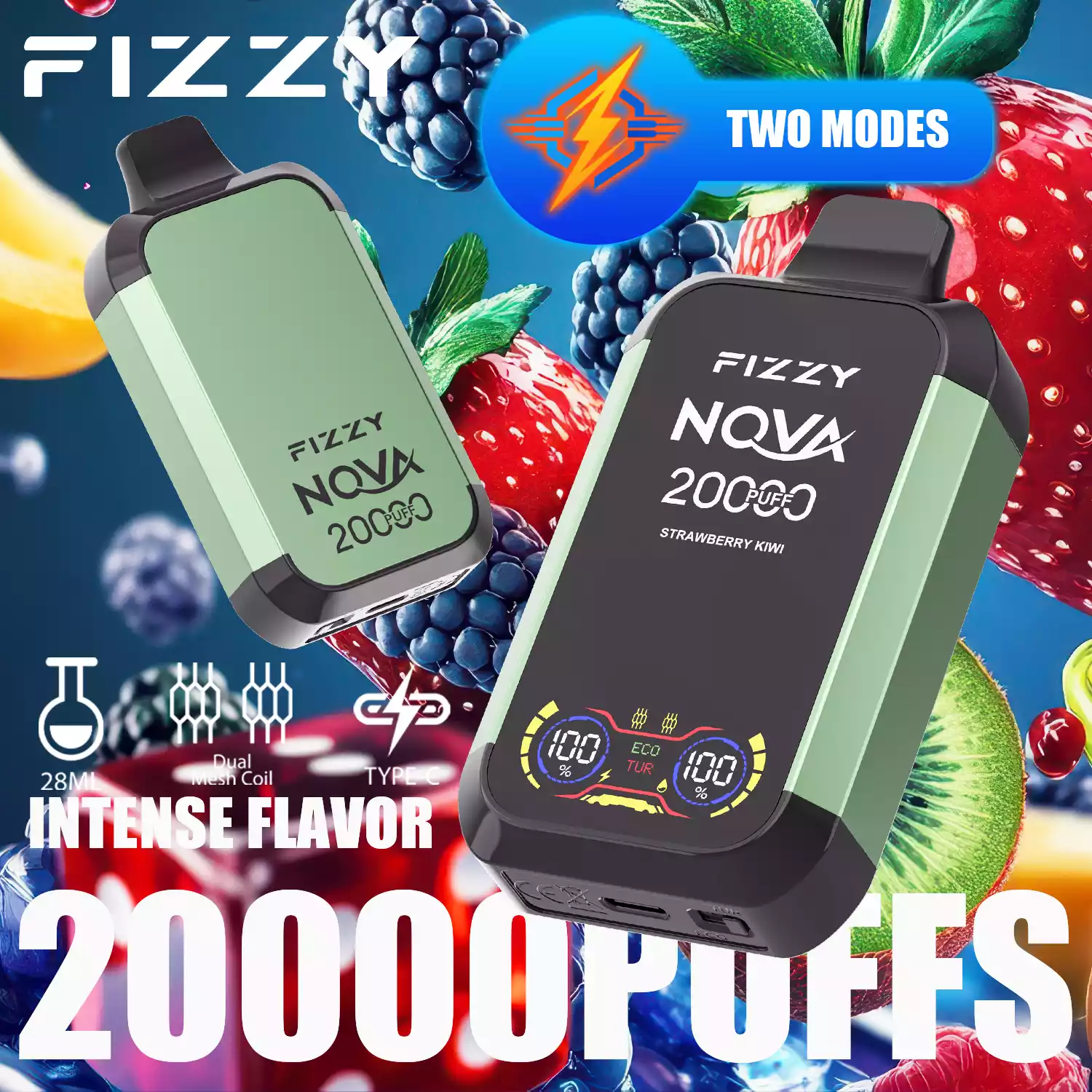 Fizzy Nova 20000 Puffs 28ML 850mAh 2% 5% Vapes descartáveis ​​com baixo teor de nicotina Direto da fábrica no atacado ampla seleção de sabores (14)