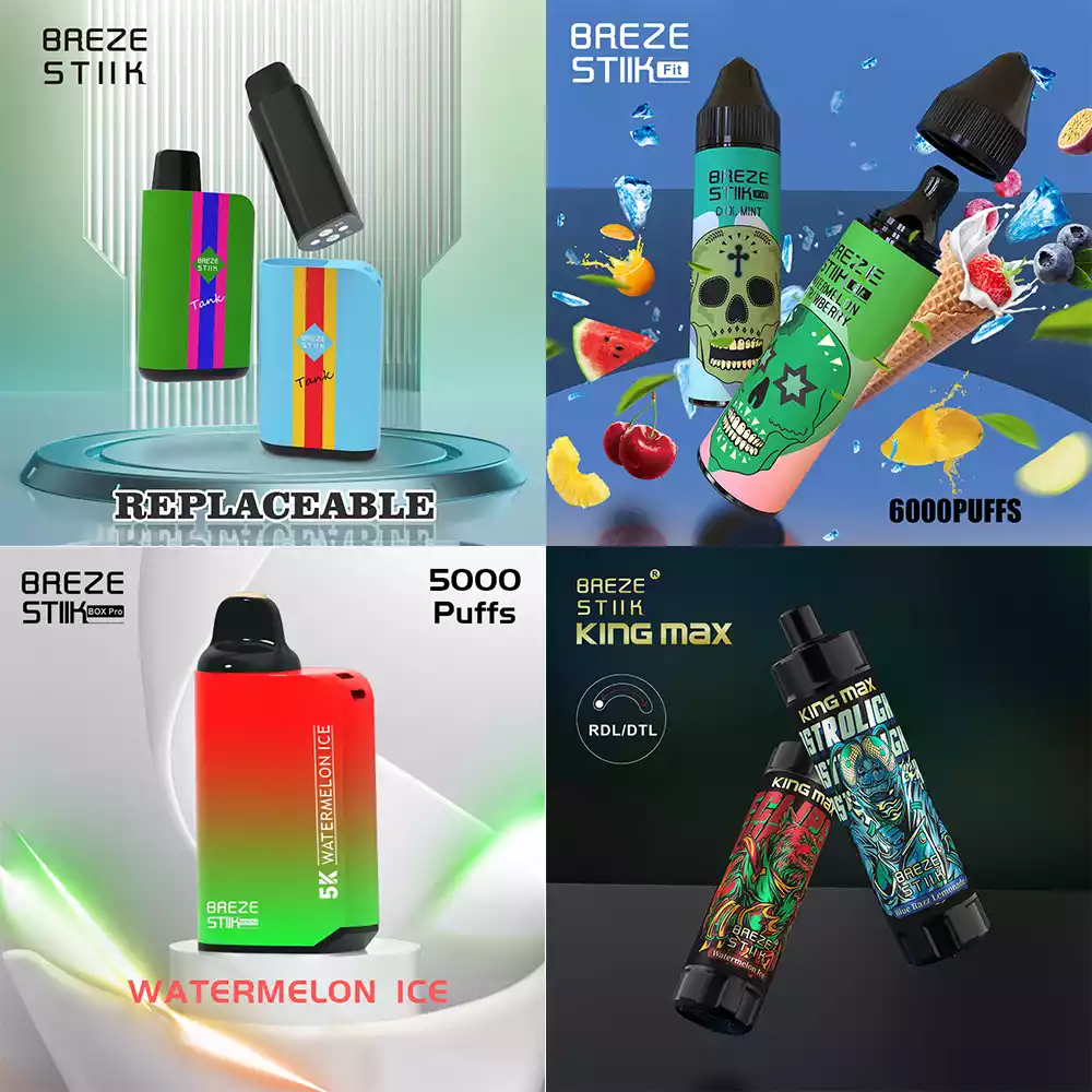 Breze Stiik Vapes descartáveis ​​com fluxo de ar ajustável para atacado