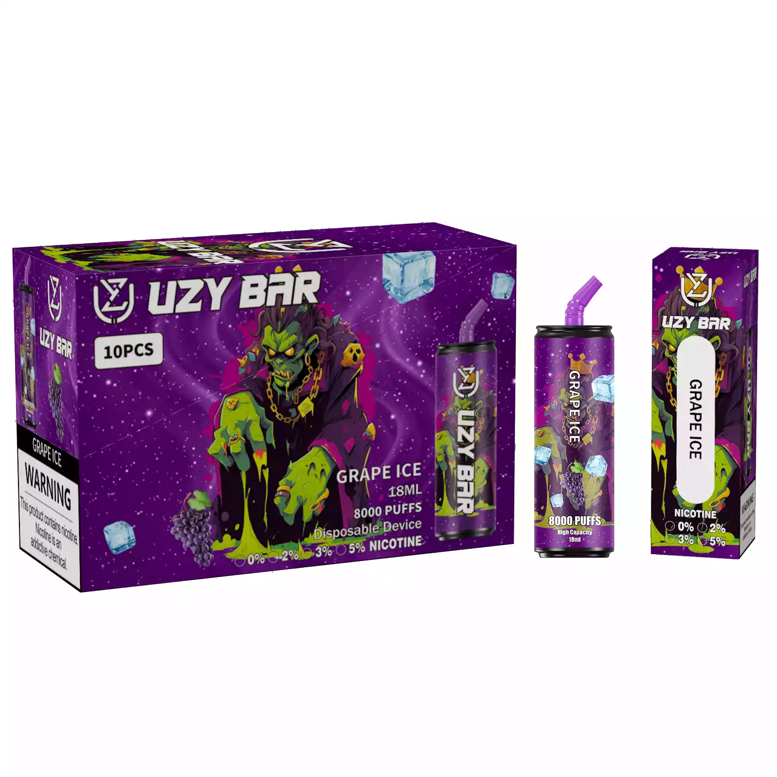 UZY Bar 8000 Puffs 0% 2% 3% 5% Baixo teor de nicotina Vapes descartáveis ​​por atacado direto da fábrica Experiência de sabor único (4)