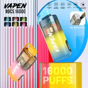 VAPEN ROCS 16000 PUFFS 2 Percent 5 Percent Χαμηλή νικοτίνη Premium Quality Εργοστάσιο Χονδρικό ατμό μιας χρήσης με μοναδικές γεύσεις (4)