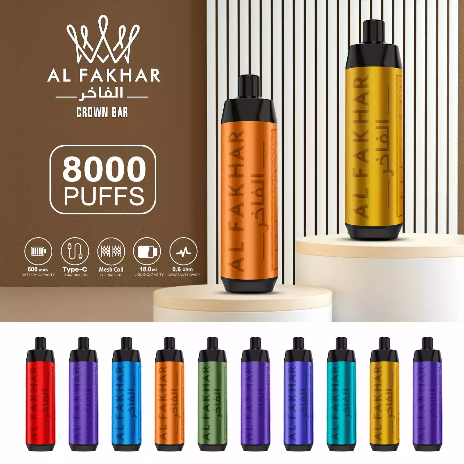 Groothandel AUPO F18 ALFAKHAR 8000 Rookwolken 18 ml 600 mah 2% Nicotinearme fabriekslevering met diverse smaakkeuzes (2)