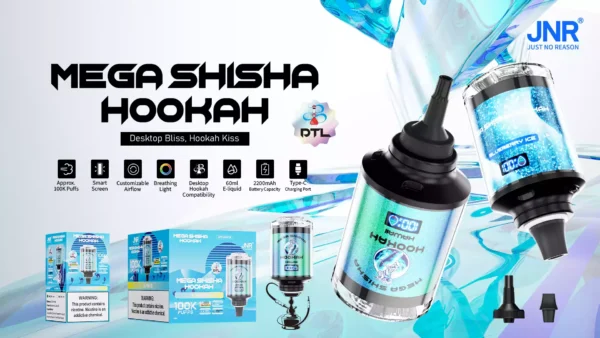 Top-quality JNR Mega Shisha Hookah 100000 puffs 0% 2% 5% Nicotine Dual Mouthpiece Rechargeable 10000 mAh Smart Display for Wholesale Bulk Supply (14)