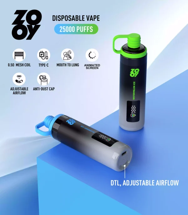 Outstanding Zooy Sisha 25000 Puffs Disposable Vape Smart Display 950mAh Battery 0.5 Mesh Coil TYPE-C Rechargeable Ready for Bulk Buying (2)